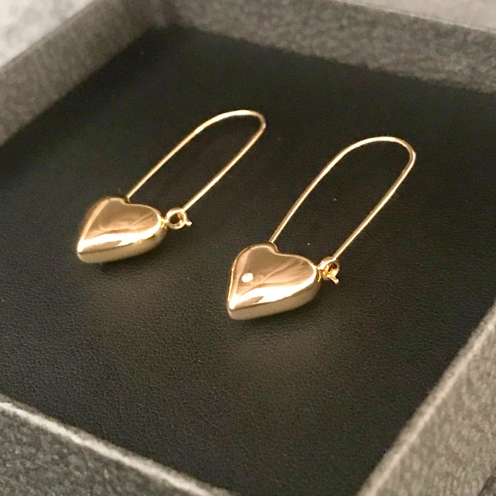 House of Harlow 1960 gold heart earrings